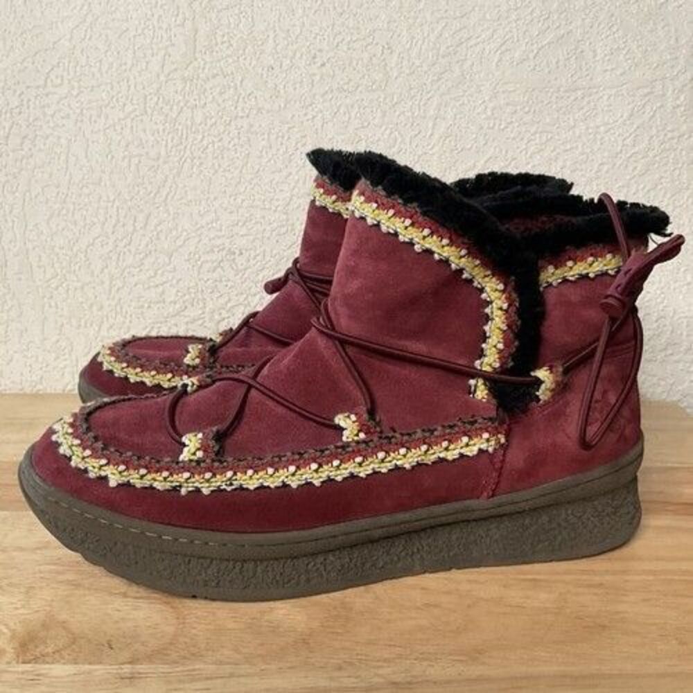 OTBT Terreno Cherry Lace Up Ankle Winter Snow Boots Women‎ Size 8